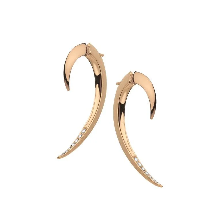 Hoop earrings with circle designs for a classic and timeless shape-Hook Earrings - Rose Gold Vermeil & Diamond