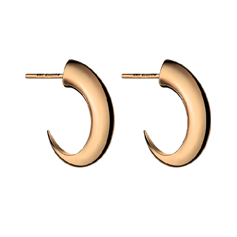 Hoop earrings with infinity loop designs for a continuous and eternal shape-Talon Cat Claw Medium Hoop Earrings - Rose Gold Vermeil