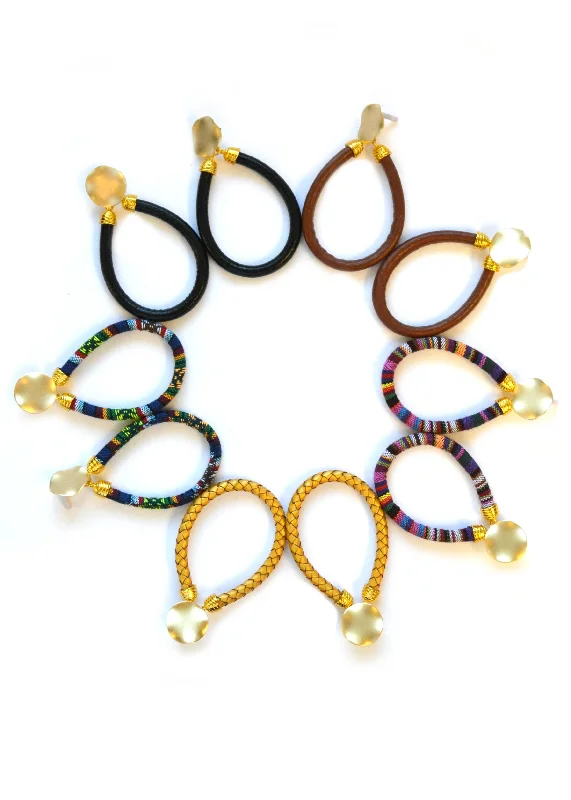 Hoop earrings with enamel stripes for a colorful and eye-catching design-Royce