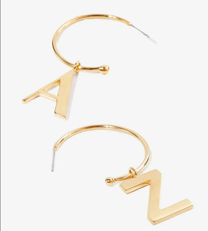 Hoop earrings with open designs for a modern, lighthearted vibe-SOKO Signature Initial Hoop Earrings