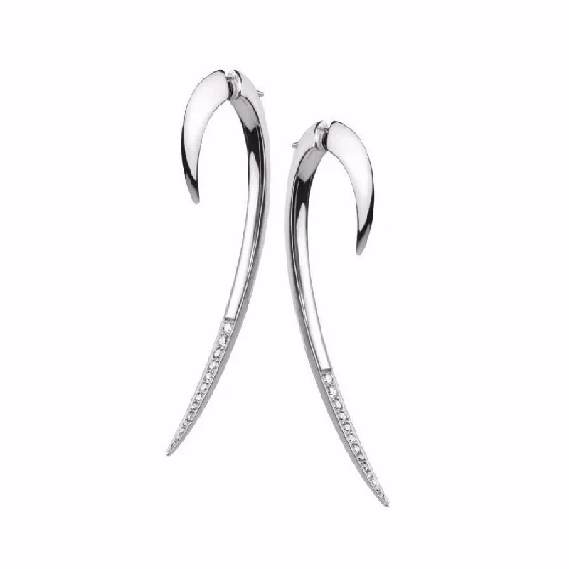 Hoop earrings with removable pendants for a versatile and customizable accessory-Hook Large Earrings - Silver & Diamond