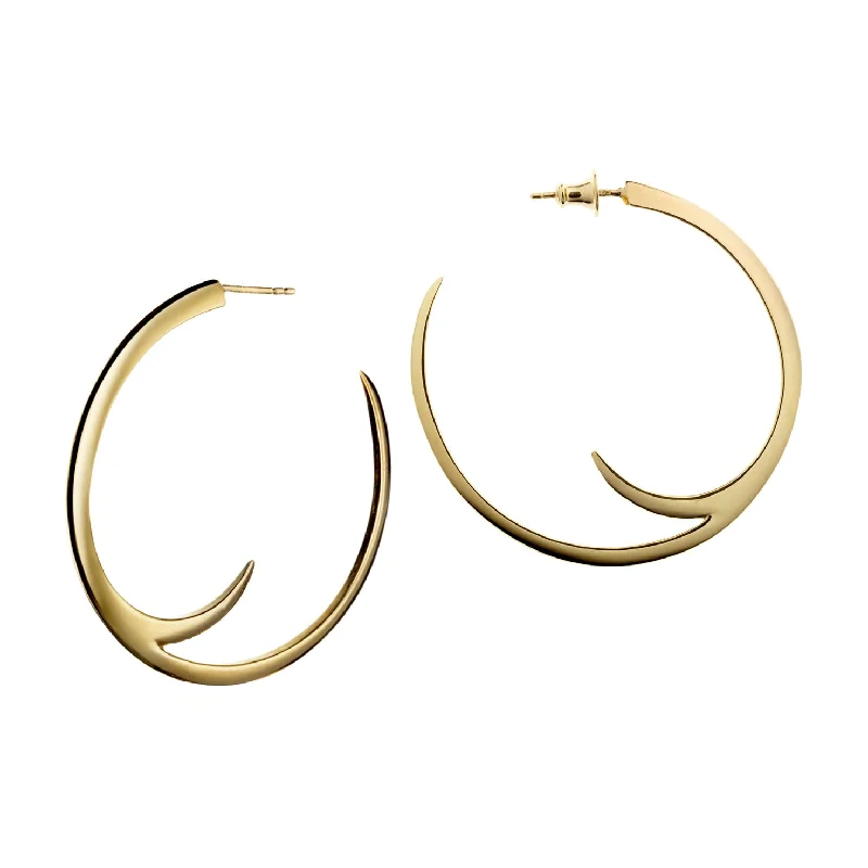 Best hoop earrings with stacked layers for a dimensional and bold look-Talon Cat Claw Large Hoop Earrings - Yellow Gold Vermeil