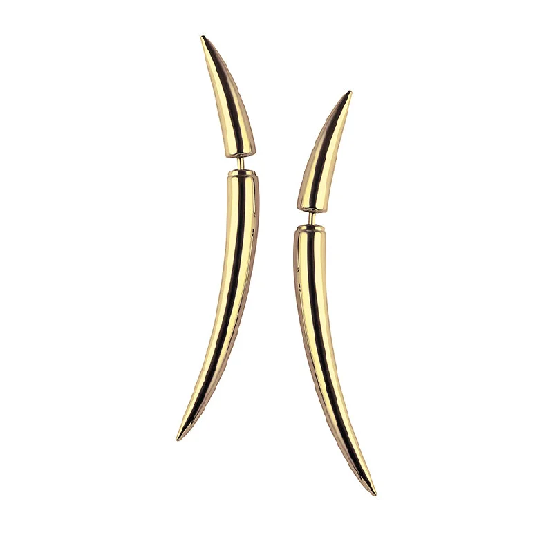 Small hoop earrings for a delicate and understated everyday wear-Quill Earrings - Yellow Gold Vermeil