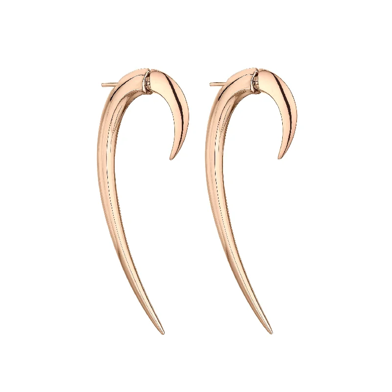 Hoop earrings with abstract wirework for an artistic, unique look-Hook Size 2 Earrings - Rose Gold Vermeil