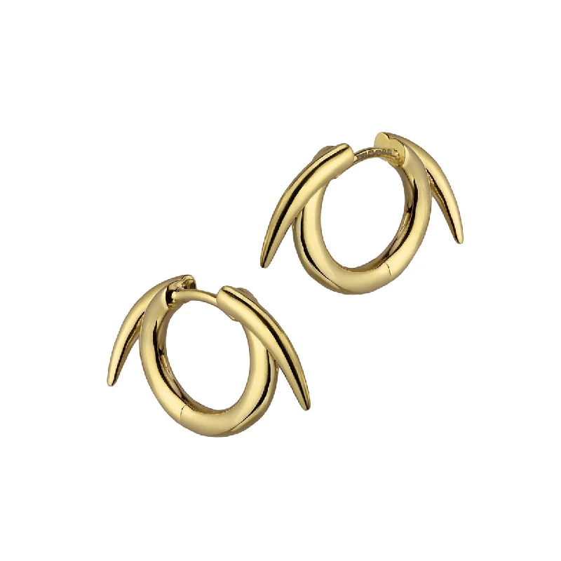 Hoop earrings with textured finishes for a vintage and classic style-Quill Small Hoop Earrings - Yellow Gold Vermeil