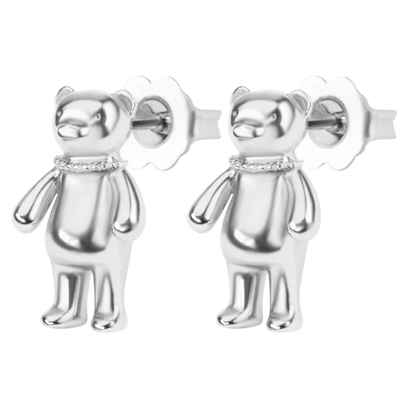 Best hoop earrings with gold for a luxurious and timeless look-Silver Bear Earrings