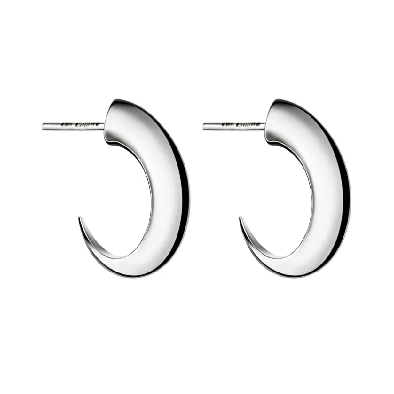 Best hoop earrings with crescent-shaped designs for a bold, moon-inspired style-Talon Cat Claw Medium Hoop Earrings - Silver