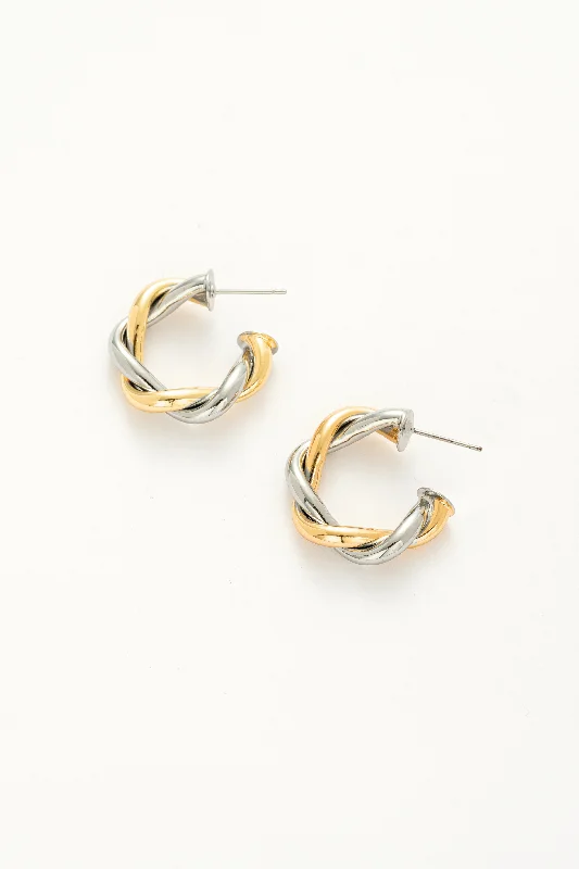 Hoop earrings with polished silver finish for a shiny, modern appeal-Silver-Gold Whirlwind Earrings