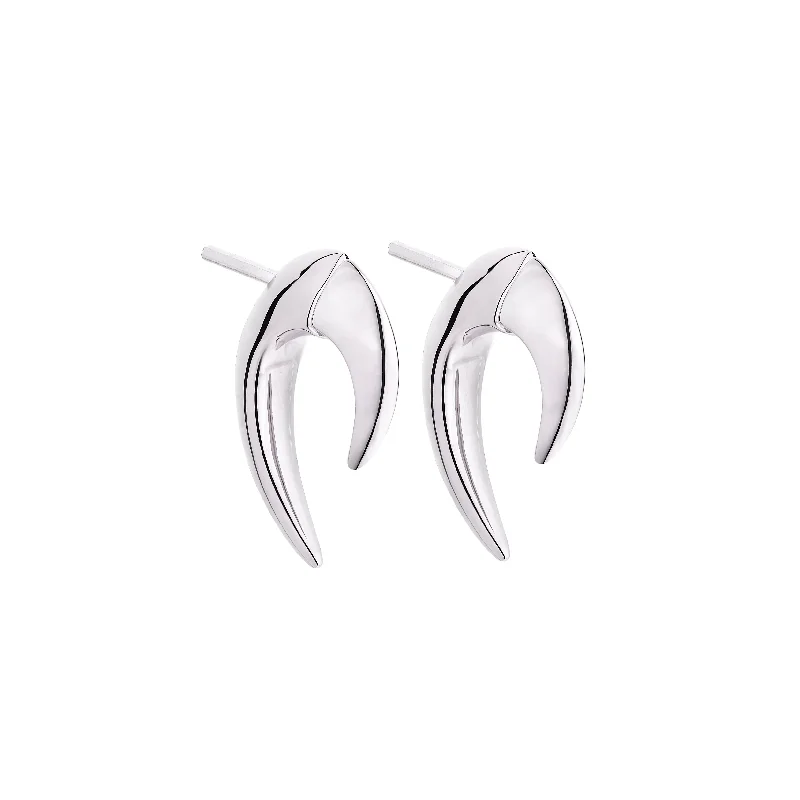 Best hoop earrings with sparkling cubic zirconia for a brilliant, budget-friendly effect-Talon Mini Earrings - Silver