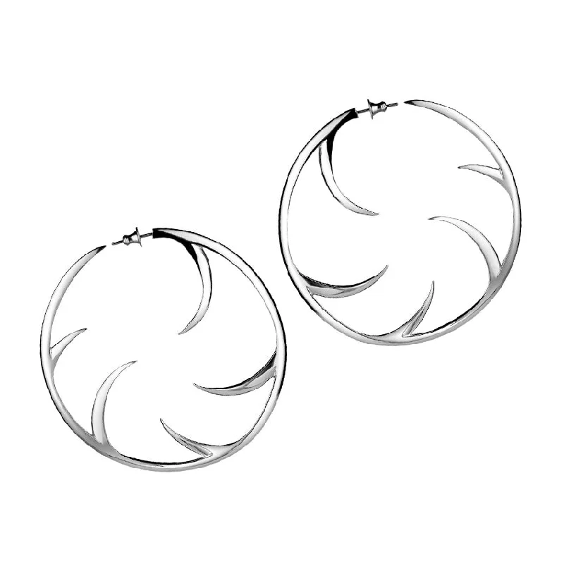 Best hoop earrings with sterling silver for an affordable and chic design-Talon Statement Cat Claw Hoop Earrings - Silver