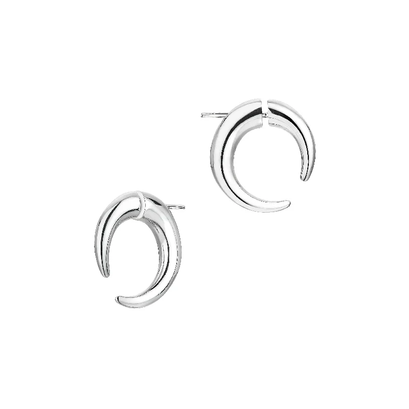 Best hoop earrings with baroque pearls for a luxurious and elegant vibe-Talon Small Hoop Earrings - Silver