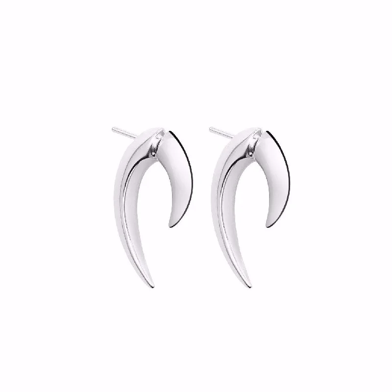 Lightweight hoop earrings for comfortable and all-day wear-Talon Earrings - Silver