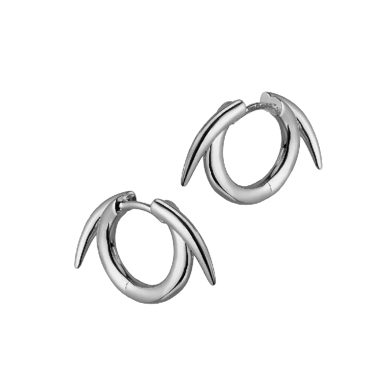 Hoop earrings with textured gold for a refined and sophisticated aesthetic-Quill Small Hoop Earrings - Silver