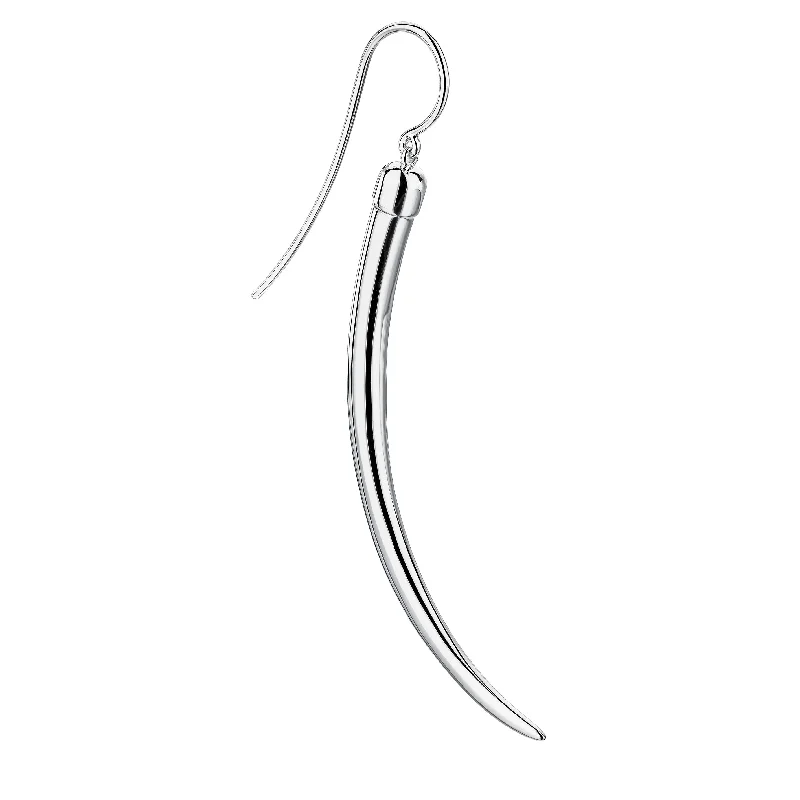 Hoop earrings with leather accents for a sleek and bold combination-No.1 Single Large Earring - Silver