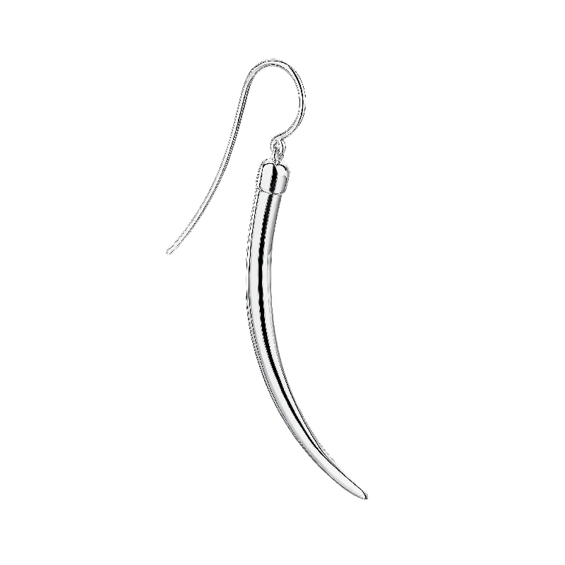 Hoop earrings with braided patterns for a detailed and textured finish-No.1 Single Medium Earring - Silver