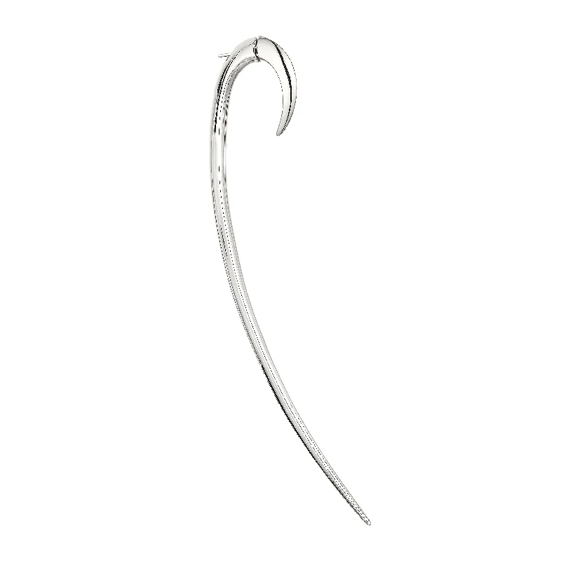 Best hoop earrings with minimalist designs for a clean and modern aesthetic-Hook Single Size 4 Earring - Silver