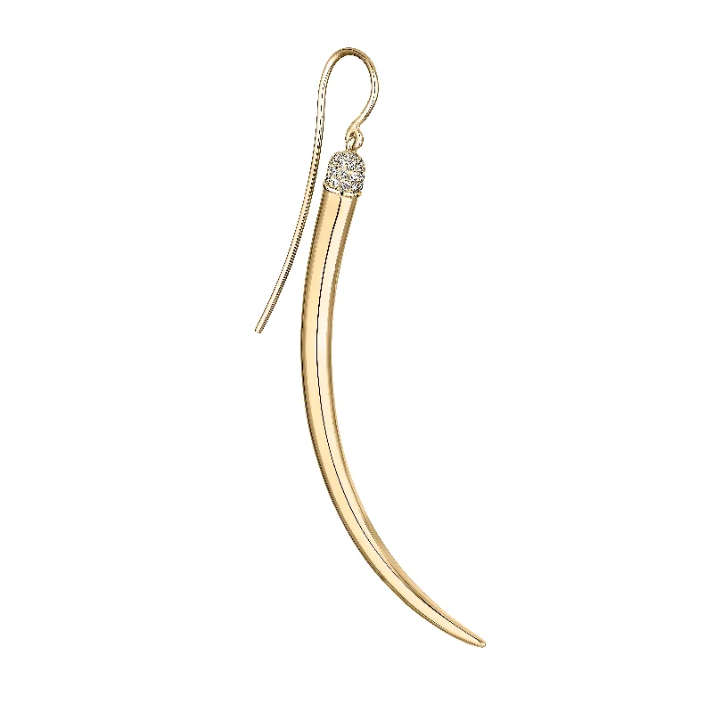 Best hoop earrings with infinity designs for a timeless and meaningful symbol-No.1 Single Large Earring - Yellow Gold Vermeil & Diamond Pavé