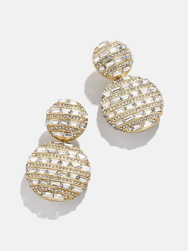 Hoop earrings with polished silver finish for a shiny, modern appeal-Sloane Earrings - Gold/Pavé