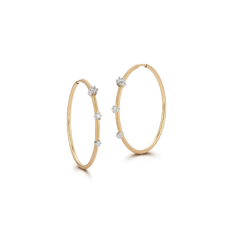 Hoop earrings with stacked layers for a bold and textured design-Small Plié Two-Tone Penelope Hoops