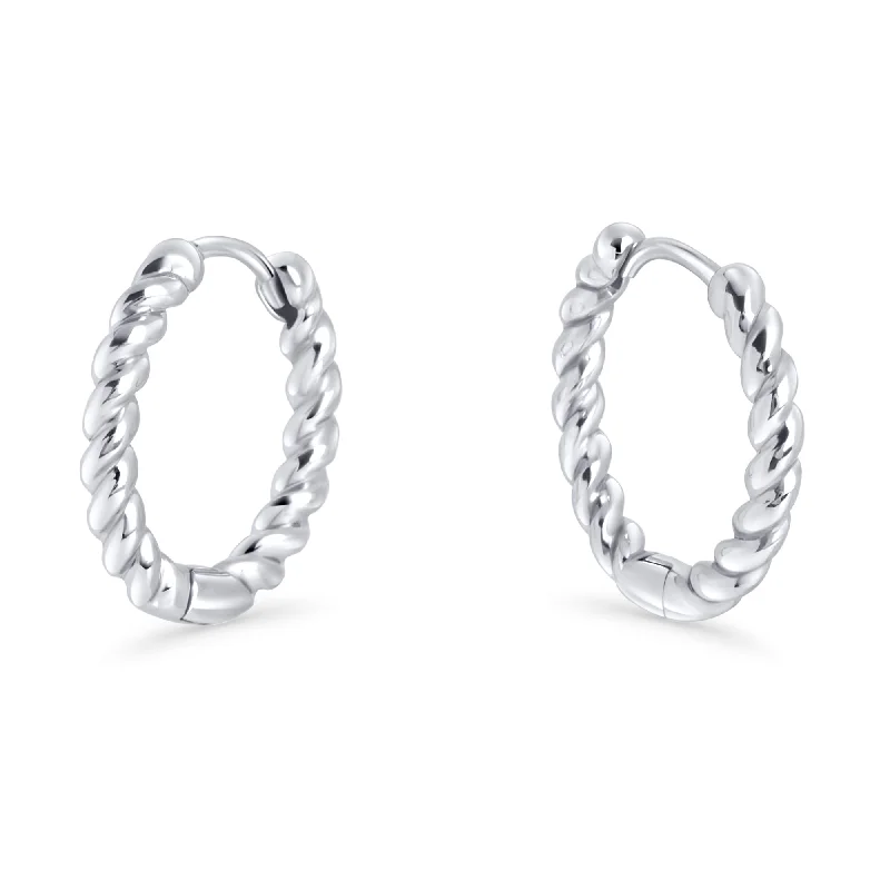 Hoop earrings with intricate designs for a unique and artistic appearance-Smalt Huggie Earrings