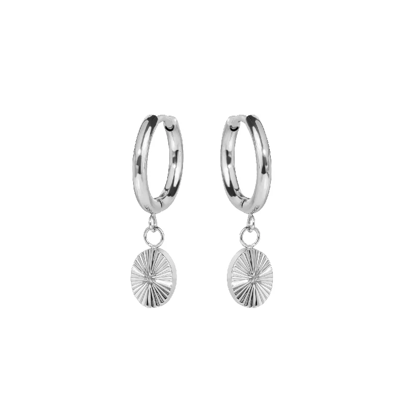 Hoop earrings with textured gold for a refined and sophisticated aesthetic-Soleilo Huggie Earrings