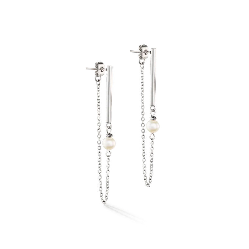 Classic hoop earrings with a thin profile for a sleek and subtle style-Solitaire freshwater pearl earrings silver