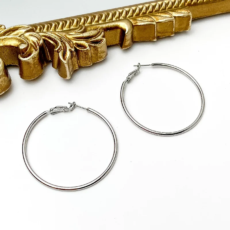 Best hoop earrings with Swarovski crystals for added sparkle and luxury-Sorrelli | Dreams Hoop Earrings in Palladium Silver Tone