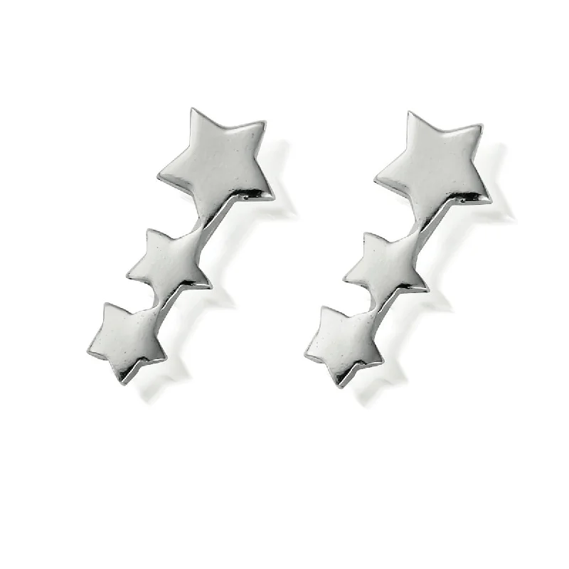 Hoop earrings with removable pendants for a versatile and customizable accessory-Shooting Star Cuff Earrings