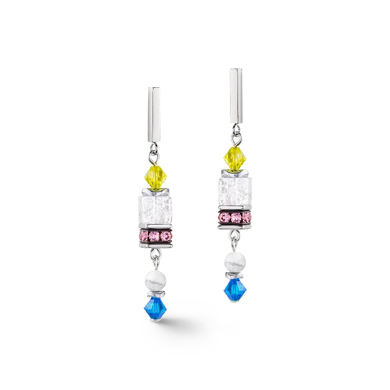 Best hoop earrings with hammered gold for a rustic yet elegant look-Summer Dream earrings multicolour pastel