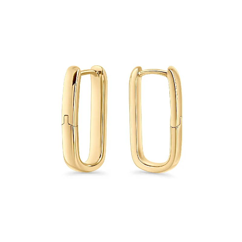 Hoop earrings with rhinestone-studded rims for a glamorous touch-Suzie Medium Huggie Earrings