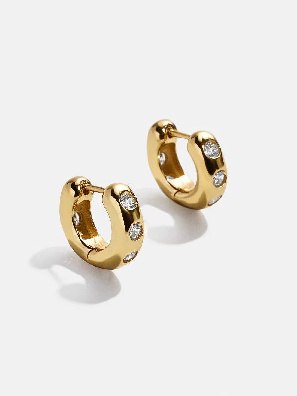 Hoop earrings with heart-shaped frames for a romantic and feminine look-Sydney 18K Gold Earrings - Gold/Pavé