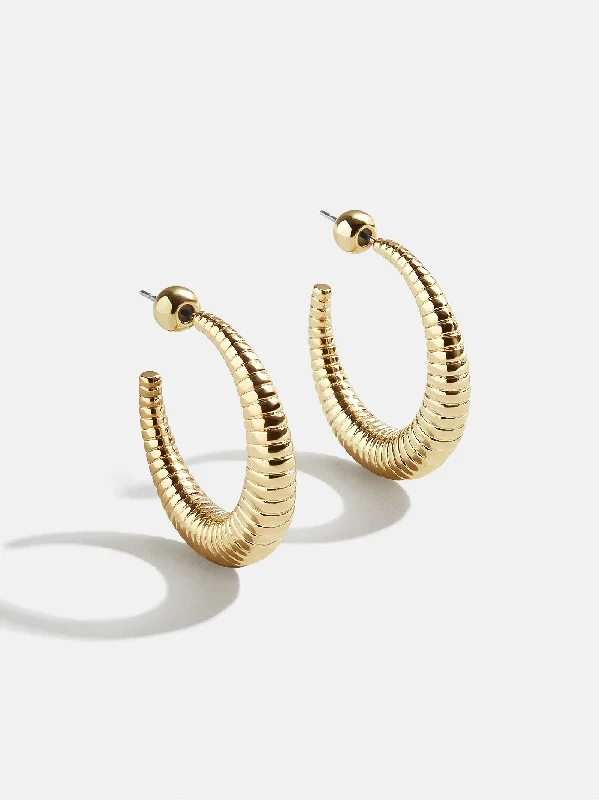 Hoop earrings with snake print designs for an edgy, wild appearance-Audrey Earrings - Gold