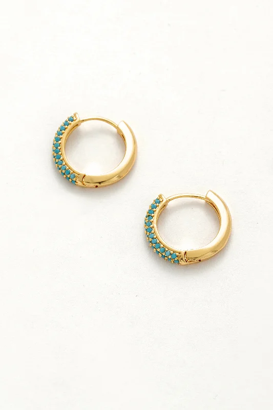 Best hoop earrings with geometric cuts for a sharp, modern appeal-Turquoise Bliss Hoop Earrings