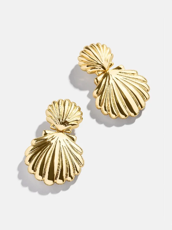 Hoop earrings with removable pendants for a versatile and customizable accessory-Out of This Shell Earrings - Gold