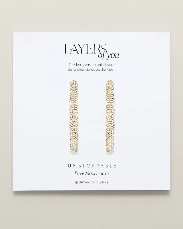 Best hoop earrings with floral designs for a feminine and delicate look-Unstoppable Pave Maxi Hoop Earrings