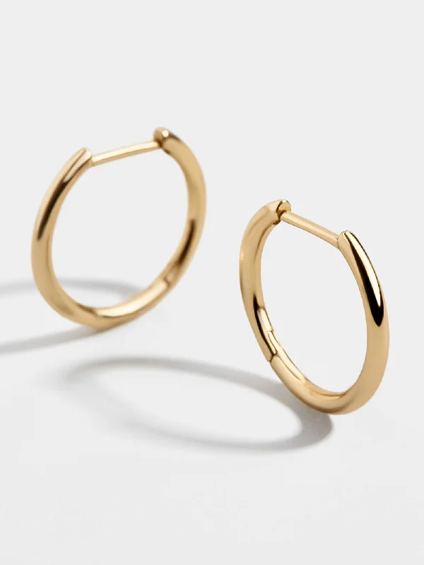 Hoop earrings with pearl accents for a chic and classic style-Verbena 18K Gold Earrings - 12MM