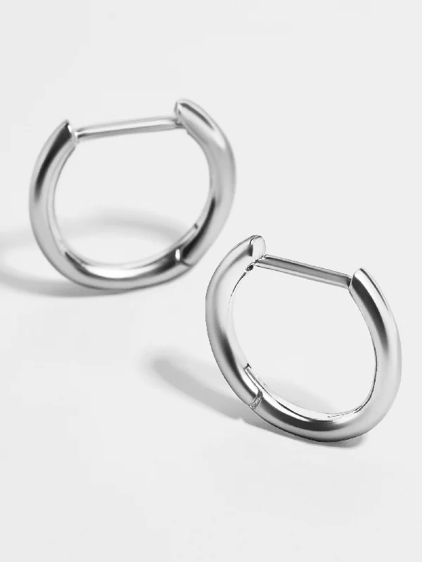 Stylish hoop earrings with diamond accents for an elegant and sparkling effect-Verbena Sterling Silver Earrings - Silver