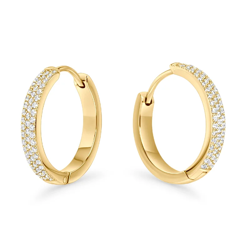 Stylish hoop earrings with diamond accents for an elegant and sparkling effect-Vesta Huggie Earrings