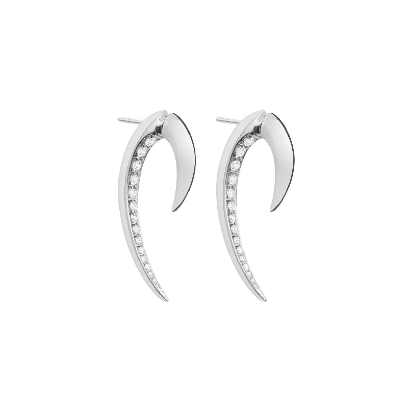 Large hoop earrings for a bold and statement-making fashion accessory-Hook Fine Small Earrings - 18ct White Gold & Diamond