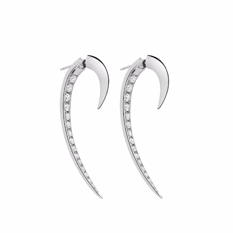 Best hoop earrings with sparkling cubic zirconia for a brilliant, budget-friendly effect-Hook Fine Earrings - 18ct White Gold & Diamond