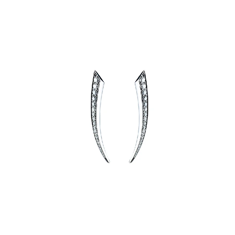 Small hoop earrings for a delicate and understated everyday wear-Sabre Fine Small Earrings - 18ct White Gold & Diamond