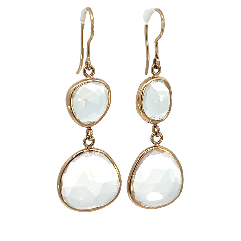 Best hoop earrings with crescent-shaped designs for a bold, moon-inspired style-White Topaz Elizabeth Stone Earrings