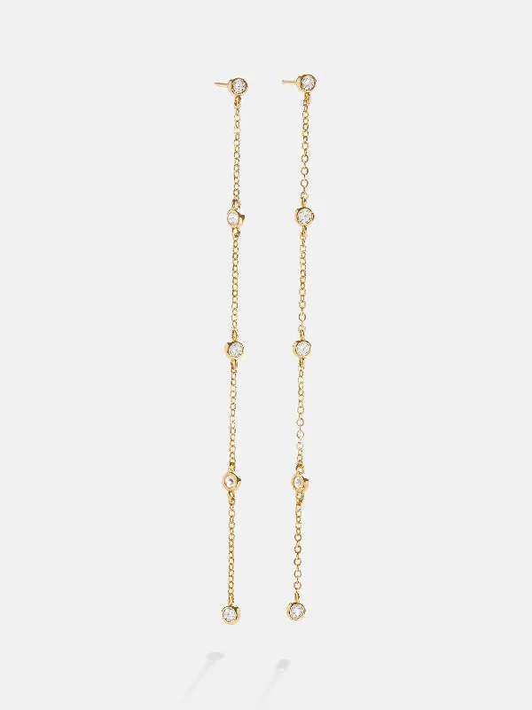 Hoop earrings with a matte finish for a sleek and sophisticated appearance-Yasmine 18K Gold Earrings - Gold/Pavé