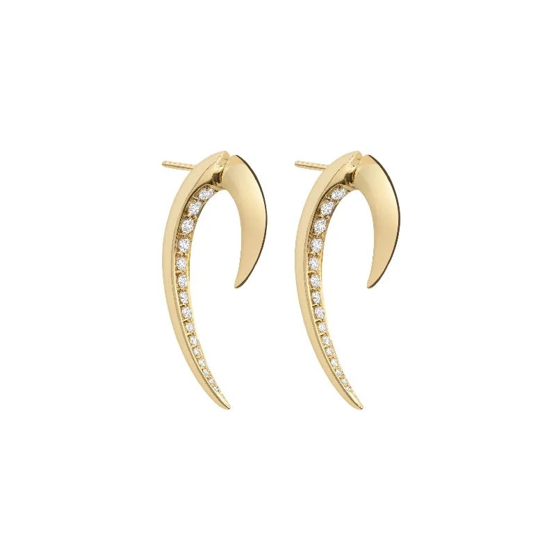 Best hoop earrings with detachable studs for a versatile and adjustable accessory-Hook Fine Small Earrings - 18ct Yellow Gold & Diamond