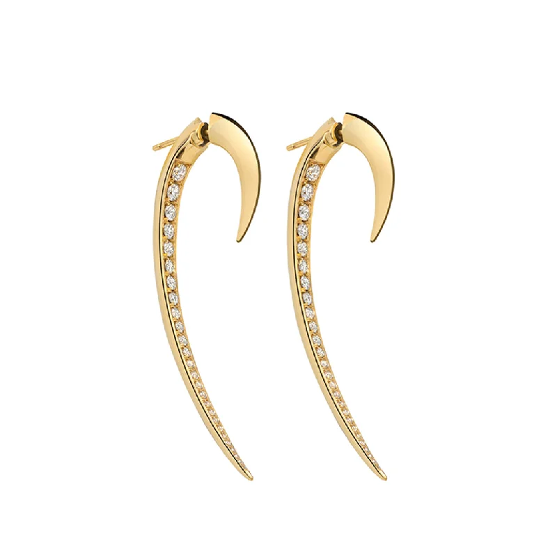 Hoop earrings with circle designs for a classic and timeless shape-Hook Fine Large Earrings - 18ct Yellow Gold & Diamond