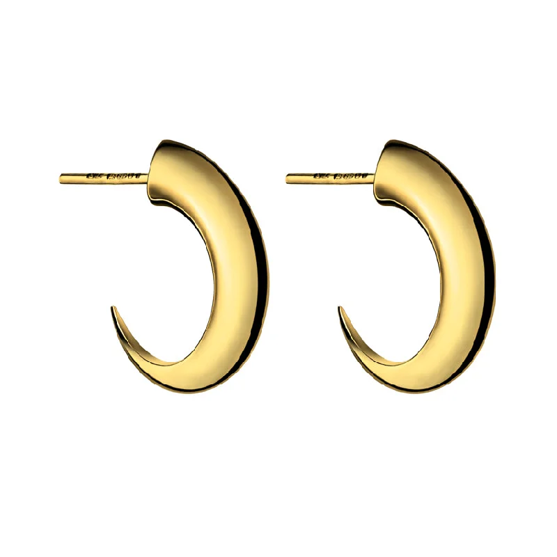 Stylish hoop earrings with diamond accents for an elegant and sparkling effect-Talon Cat Claw Medium Hoop Earrings - Yellow Gold Vermeil