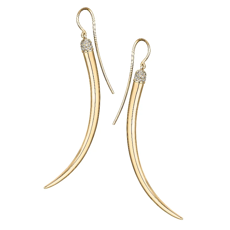 Stylish hoop earrings with diamond accents for an elegant and sparkling effect-No.1 Large Earrings - Yellow Gold Vermeil & Diamond Pavé