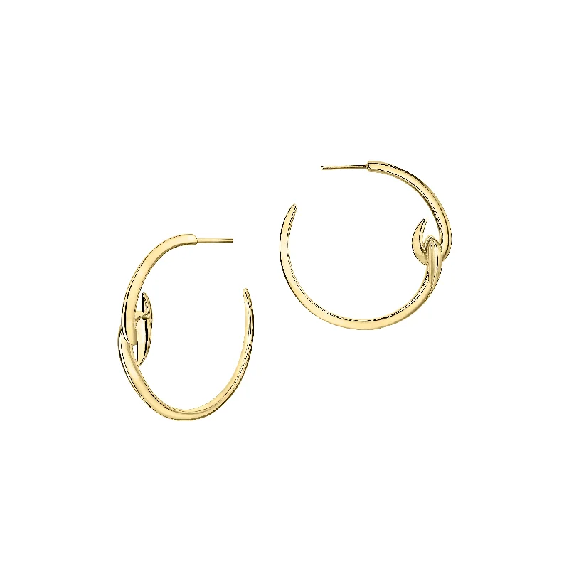 Best hoop earrings with rose gold for a romantic and warm aesthetic-Hook Hoop Earrings - Yellow Gold Vermeil