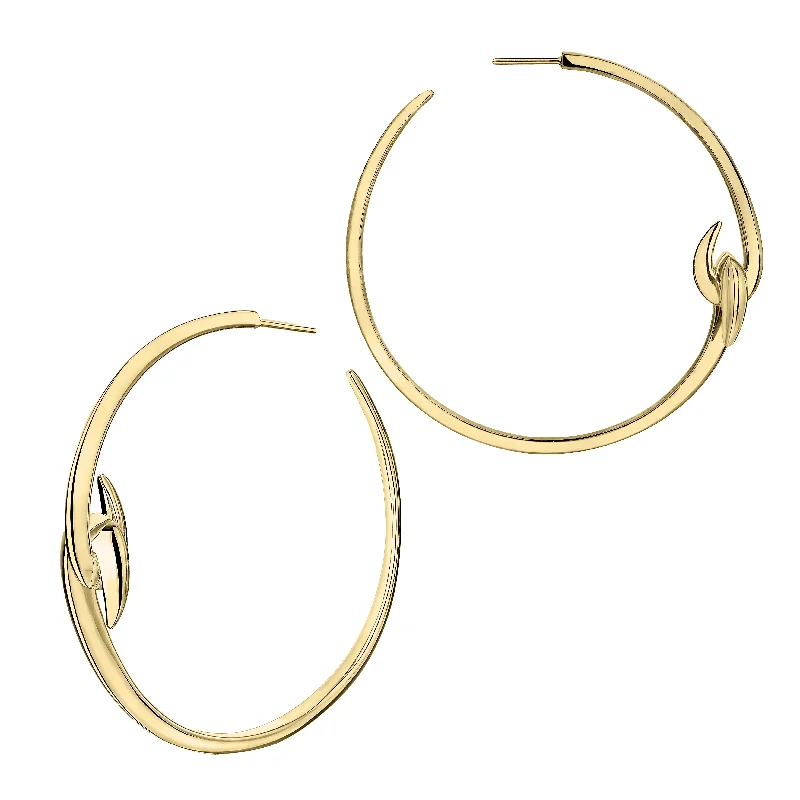 Best hoop earrings with custom engravings for a personalized and meaningful gift-Hook Large Hoop Earrings - Yellow Gold Vermeil