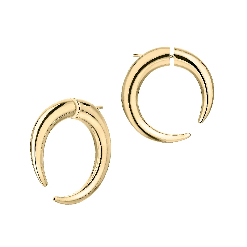 Best hoop earrings with marbled designs for a trendy and artistic effect-Talon Large Hoop Earrings - Yellow Gold Vermeil